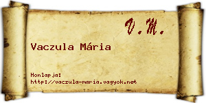 Vaczula Mária névjegykártya